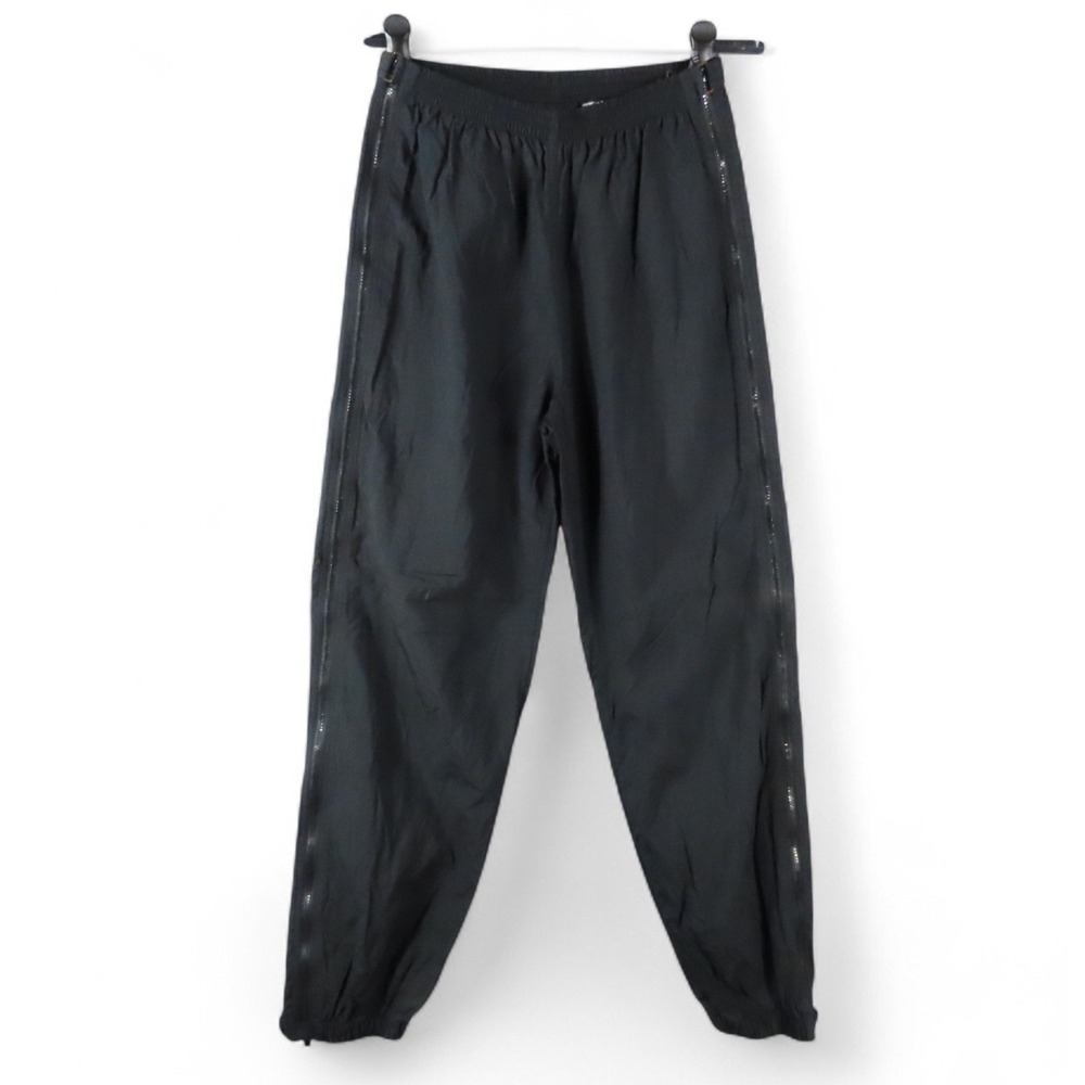 Helly Hansen Europa BLACK PARACHUTE TRACK PANTS Full Zippers Down Both Sides M